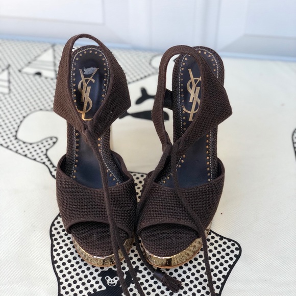 Authorities YSL rive gauche gold wedge - Picture 2 of 8